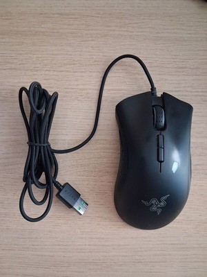 Razer Deathadder Elite mouse used, wired, black with customizable logo