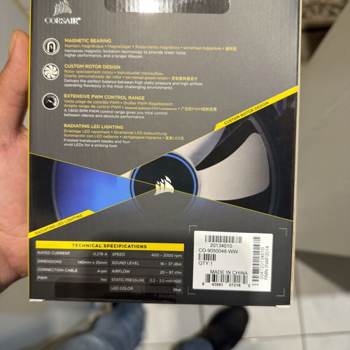 Corsair ML140 Pro LED fans used, pack of 3, magnetic levitation PWM
