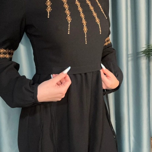Dress with embroidery like new, black, sizes XS and S