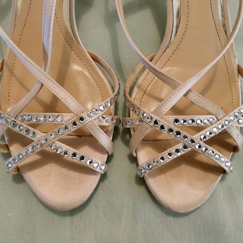 Clarks sandals size 37 used, beige-pink with stones, kitten heel