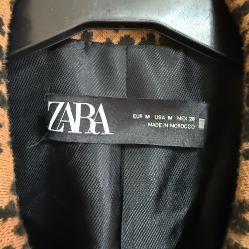 Λεπτό παλτό Zara μαύρο και καφέ σαν καινούργιο, μέγεθος M