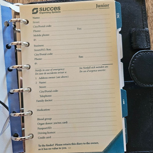 Organiser Success Junior blue leather