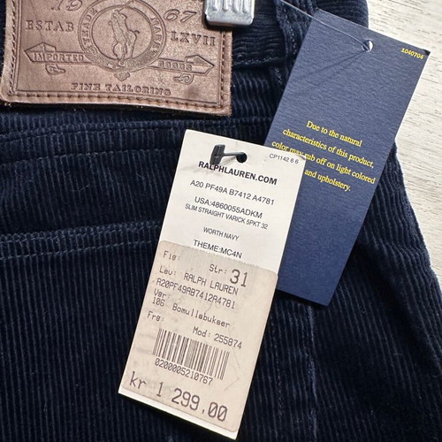 Polo Ralph Lauren The Varick slim straight мъжки джинси нови, тъмносини