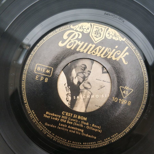 Luis Armstrong C' est Si Bon / Blueberry Hill 7" 45 RPM vinyl used