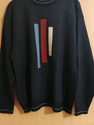 DORS sweater with geometric pattern like new, size L, blue