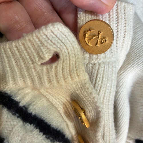 Valentino Garavani 100% cashmere sweater used, white and blue