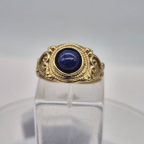 Lapis Lazuli Brass Adjustable Ring new, handmade gemstone jewelry