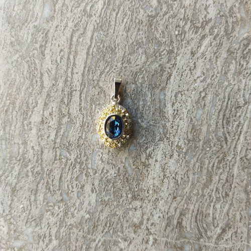 Silver 925 pendant new, blue and silver