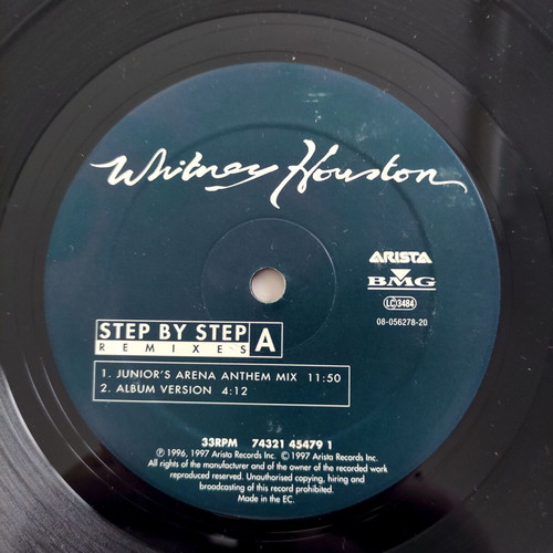 Whitney Houston Step By Step Remixes 2x12'' Vinyl Maxi Single used