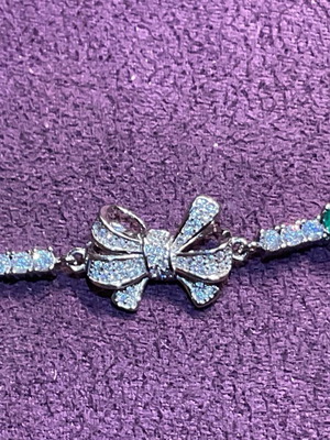 Silver bracelet with natural emeralds and certificate of authenticity new
