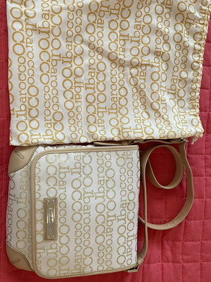 Rocco Barocco crossbody bag beige with gold logo, like new