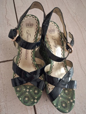 Juicy Couture platform sandals used, size 40, blue and green