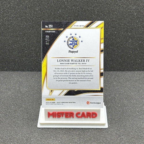 2025-26 Panini Select Euroleague Lonnie Walker IV Spectris Gold Courtside Card used