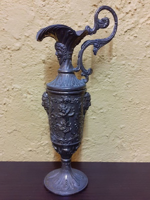 Αμφορέας Italian Pewter Art Nouveau μεταχειρισμένος, αντίκα διακοσμητικός