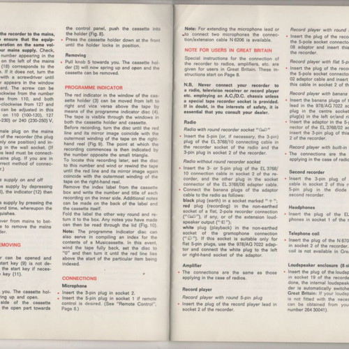 Philips N2205 Cassette Recorder Operating Instructions Manual used