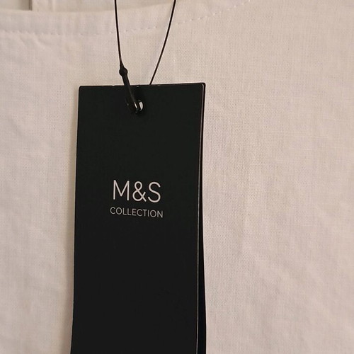 Marks & Spencer women's sleeveless white linen top new size 18