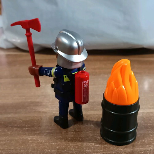 Playmobil Firefighter with Fire like new
