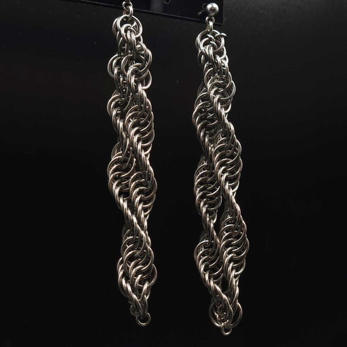 Elix earrings new, spiral design, adjustable length