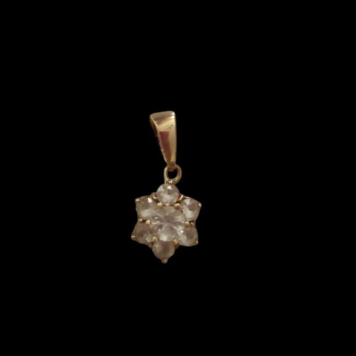 Gold pendant with white stones 14K