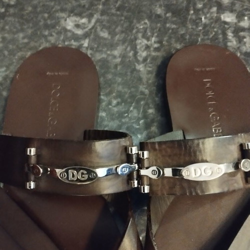 Dolce & Gabbana men's leather sandals used, size 45, brown