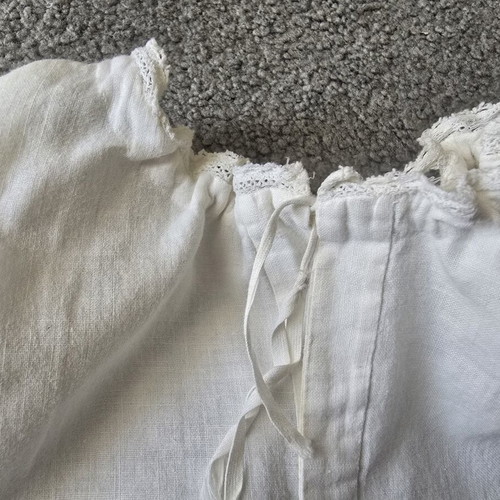 Vintage baby blouse tied used, embroidered cotton