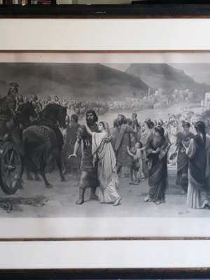 Chalcography The meeting of Jephthah and his daughter used, Edwin Long / Herbert Dourne