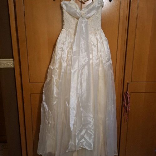 Vintage handmade wedding dress 60s'-70s' like new, size XS-S, beige