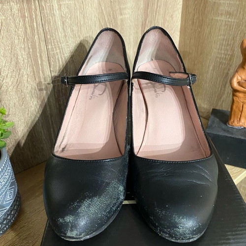 Ellen women's black dance pumps used, size 37, renewed heels