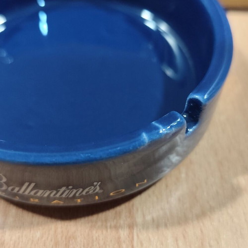 Ballantine's Scotch Whisky Ceramic Ashtray used, vintage small promotional