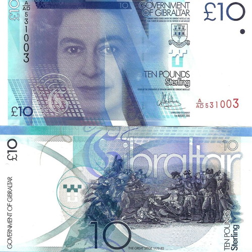 Gibraltar 10 Pound 2010 banknote Queen Elizabeth II