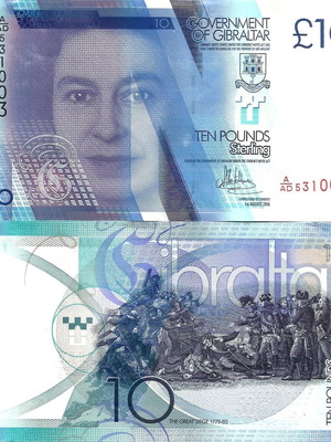 Gibraltar 10 Pound 2010 banknote Queen Elizabeth II