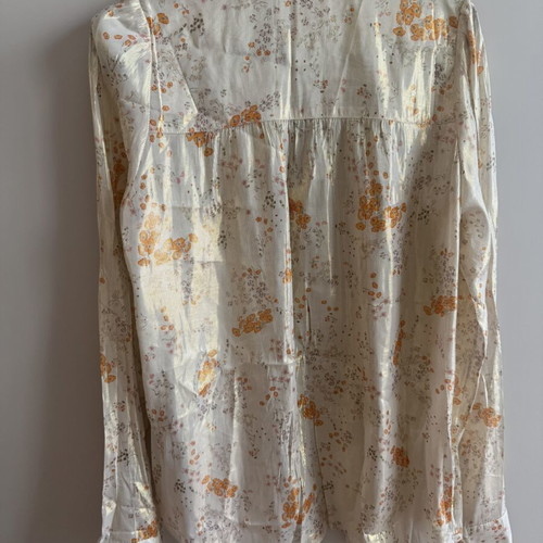 Zadig & Voltaire blouse like new, floral with gold shimmer, tie neck, size S