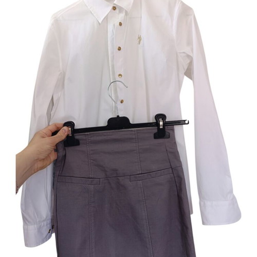 Benetton pencil cotton grey skirt like new