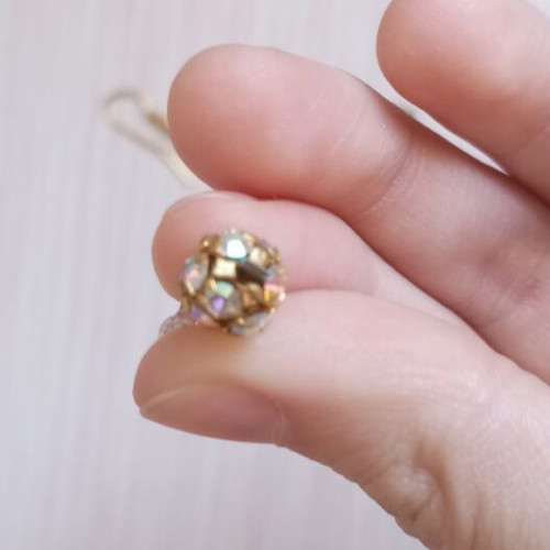 Crystal bead drop earrings