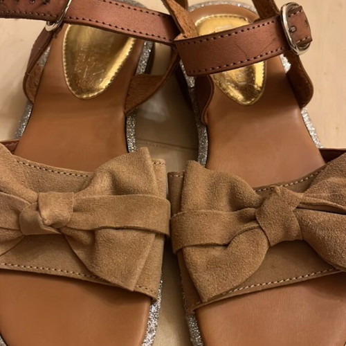 Replay leather girls' sandals size 34 used, beige and brown