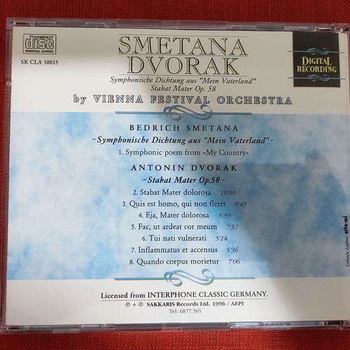 Smetana Dvoralk CD like new, classical music