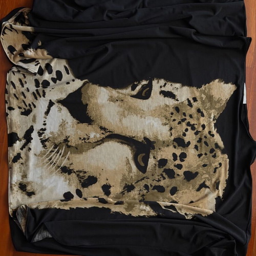 Joseph Ribkoff Leopard Print Blouse like new, one size, black and brown