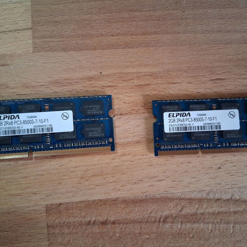 Elpida EBJ21UE8BFU0-DJ-F 4GB DDR3 RAM used, kit 2x2GB