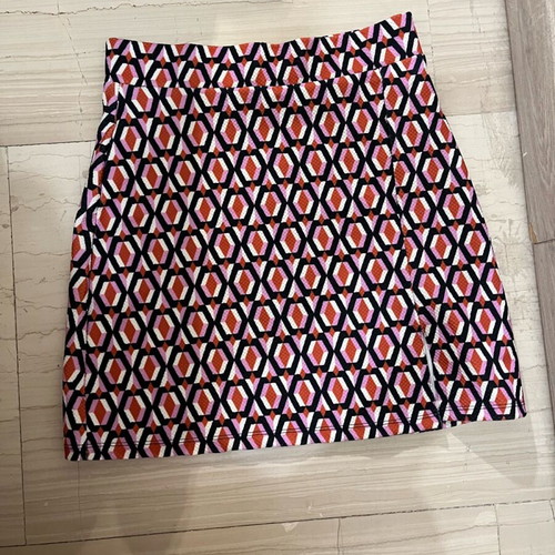 Sinsay skirt red with pattern and slit new, size S