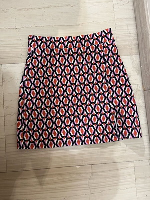 Sinsay skirt red with pattern and slit new, size S