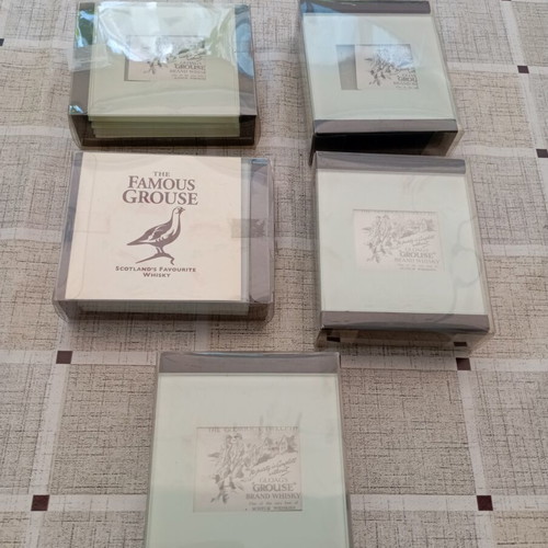 The Famous Grouse glass coaster set, 5 sets of 4 pieces
