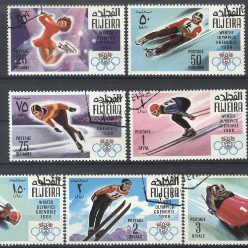 Fujeira Winter Olympics 1968 Grenoble 7-Stamp Set New