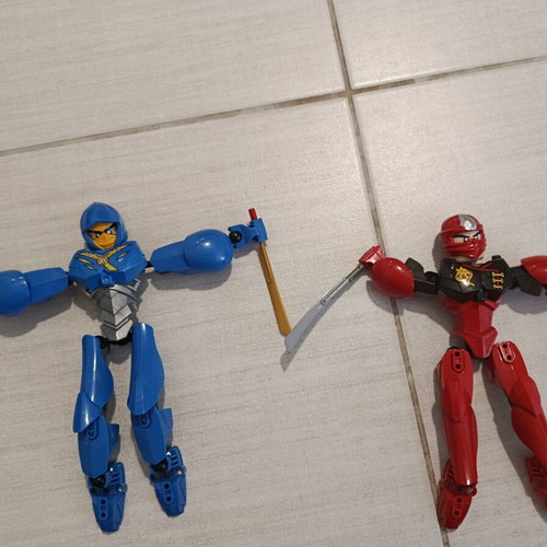 Lego Ninjago Kaj Skybound 21cm and Jay 19cm figures like new