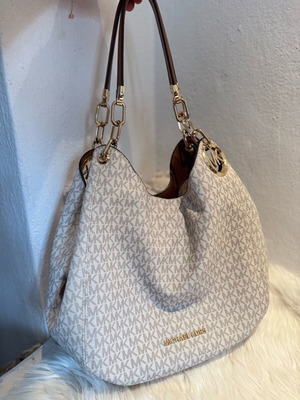 Michael Kors Lillie shoulder bag like new, white and brown