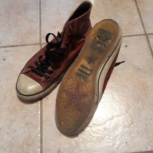All Star V leather sneakers used, red, size 43