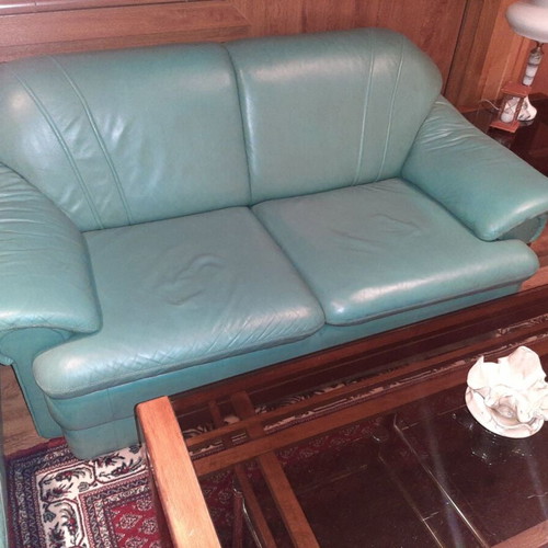 Living Room Furniture Set made of Italian leather, custom order
