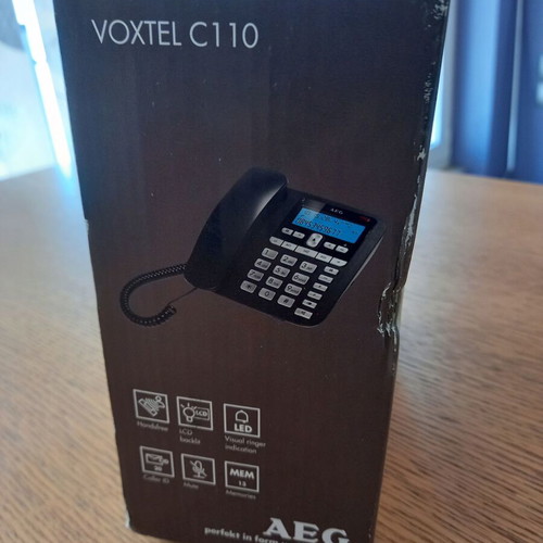 AEG Voxtel C110 corded phone with handsfree new, black