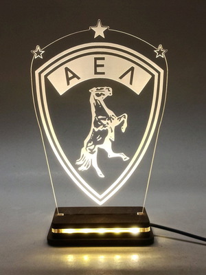 AEL Larisa LED lamp new with wooden base and plexiglass