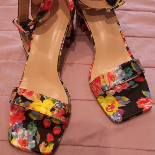 Shein floral sandals new, 7 cm heel, size 41