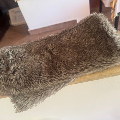 Faux Fur Leg Warmers 39cm Grey like new